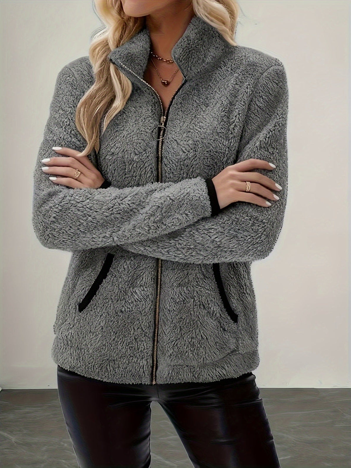Simone | Cozy Zip-Up Teddy Jacket