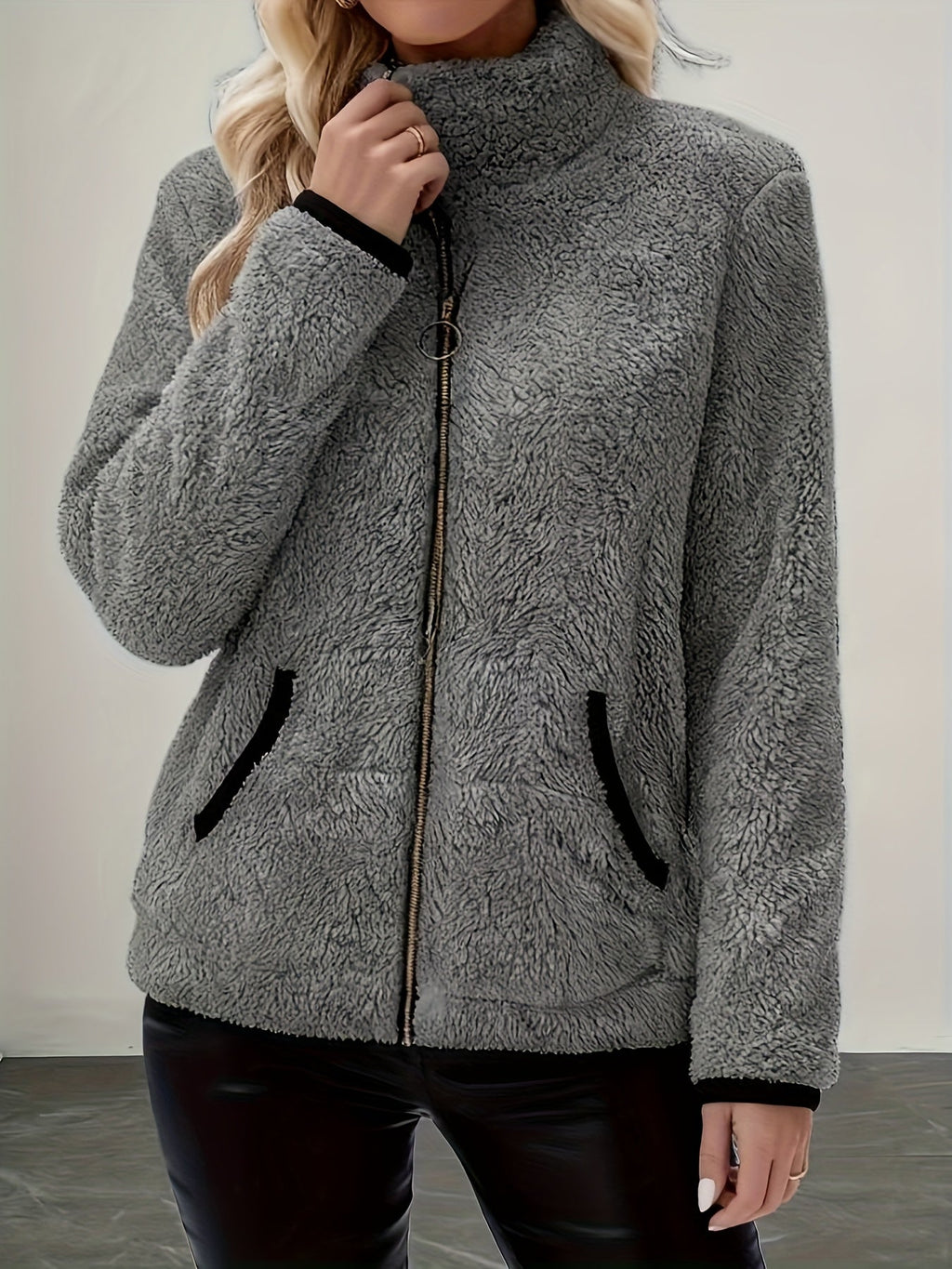 Simone | Cozy Zip-Up Teddy Jacket
