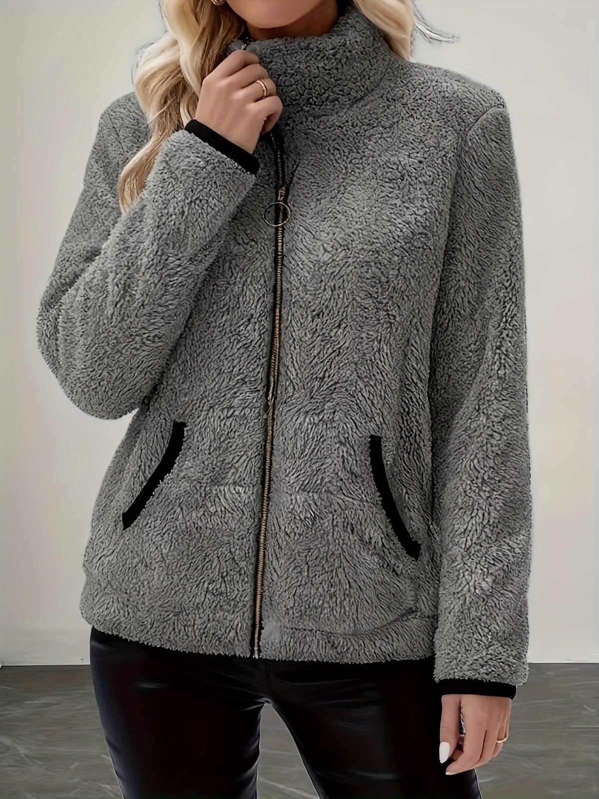 Simone | Cozy Zip-Up Teddy Jacket