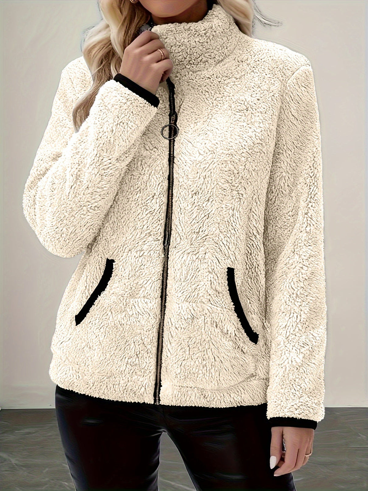Simone | Cozy Zip-Up Teddy Jacket