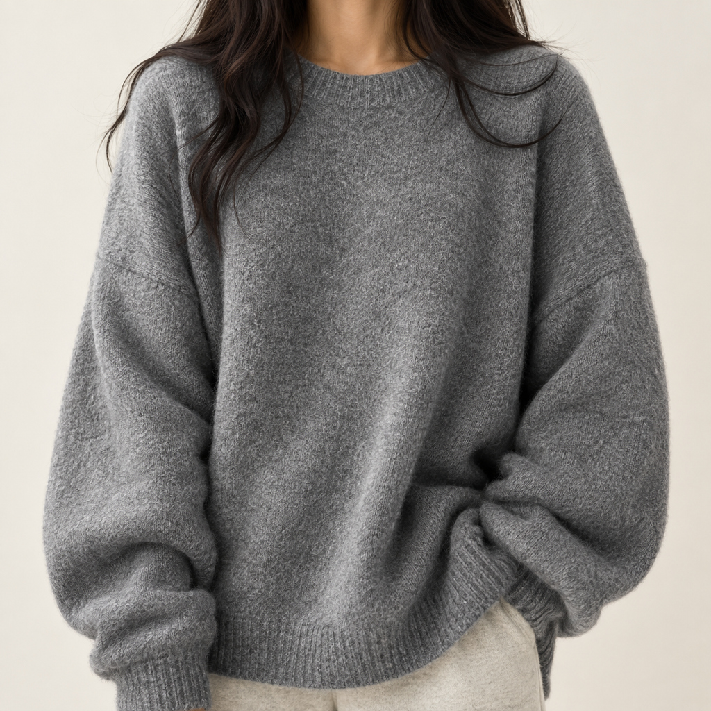 Millie Reed Women's Oversized Crew Neck Knitted Jumper, view 3