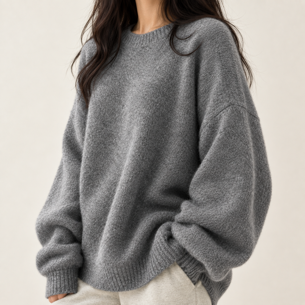 Millie Reed Women's Oversized Crew Neck Knitted Jumper, view 2