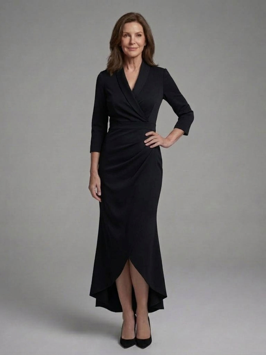 Iman | Long-Sleeve Modern Midi Dress