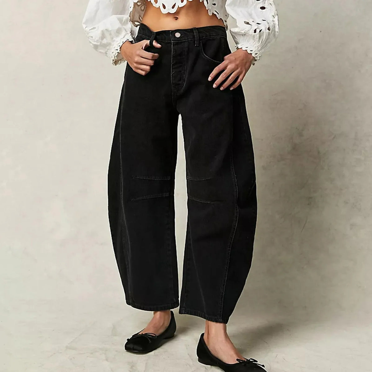 2025 New Cropped Pants Women Y2k Barrel Jeans Streetwear Ladies Denim Trousers Korean Fashion Loose Baggy Jeans