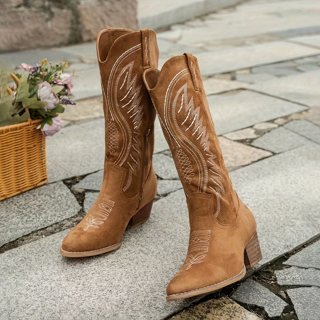 Anita | Cowboystøvler med broderi