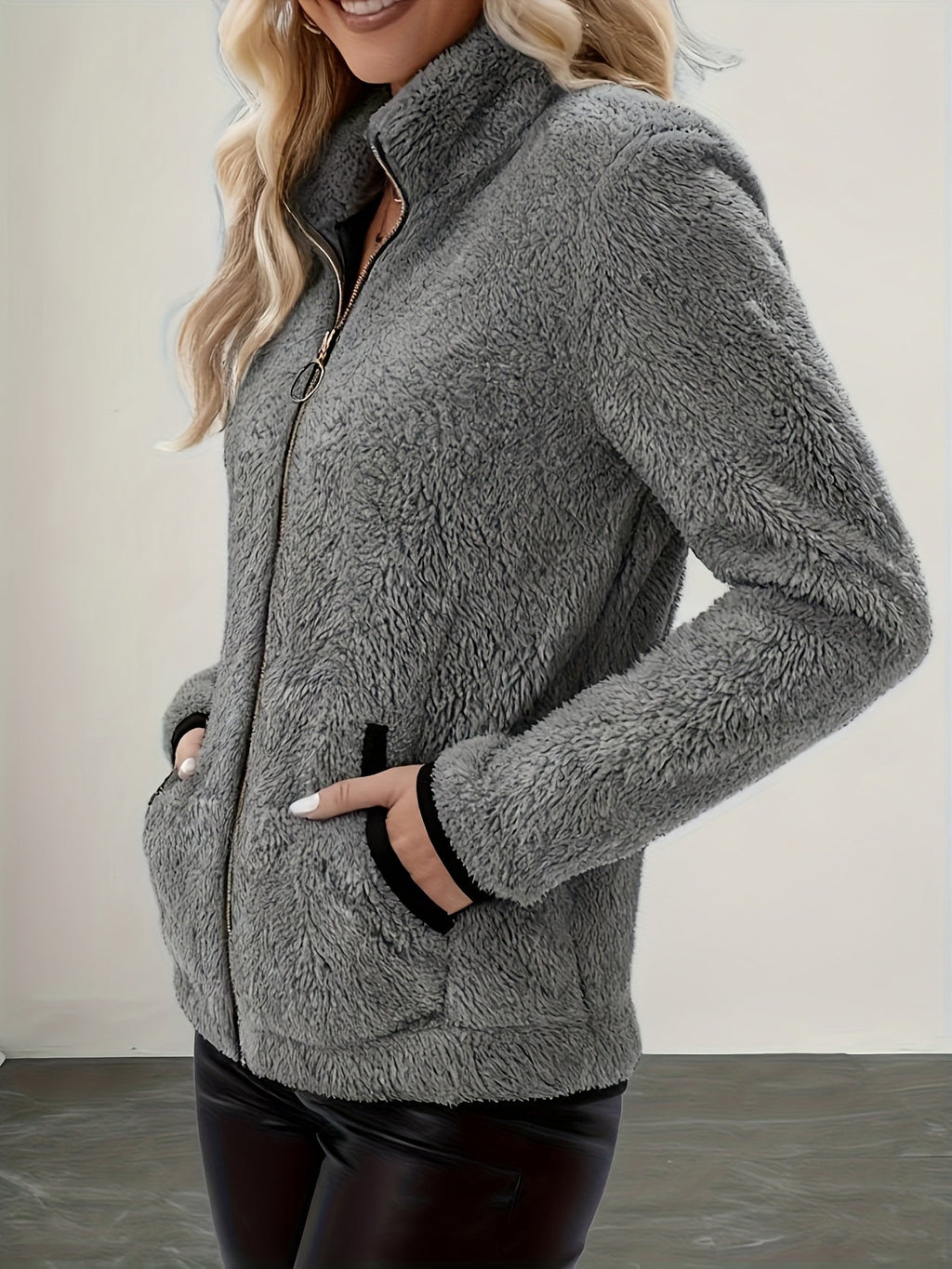 Simone | Cozy Zip-Up Teddy Jacket