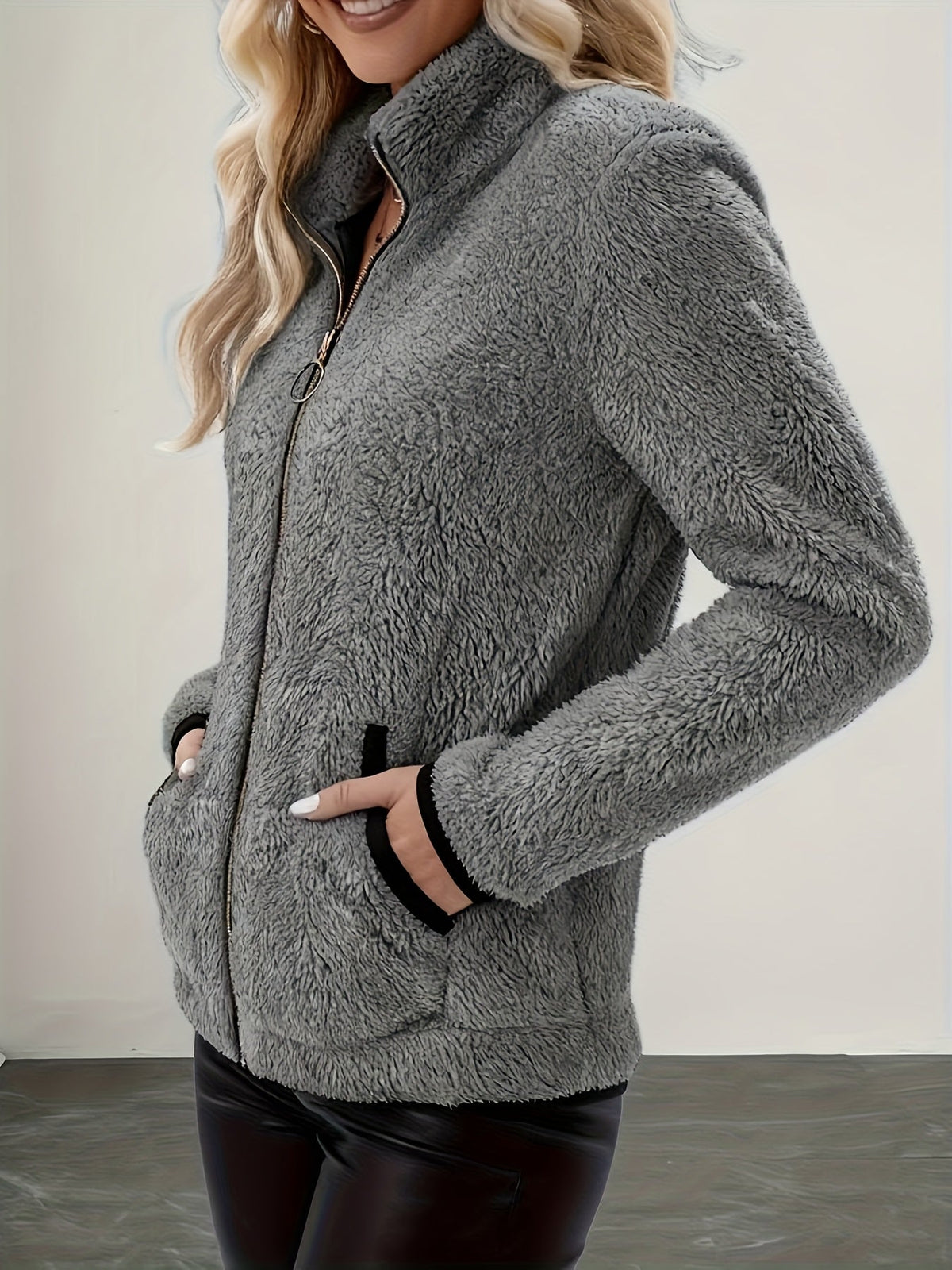 Simone | Cozy Zip-Up Teddy Jacket