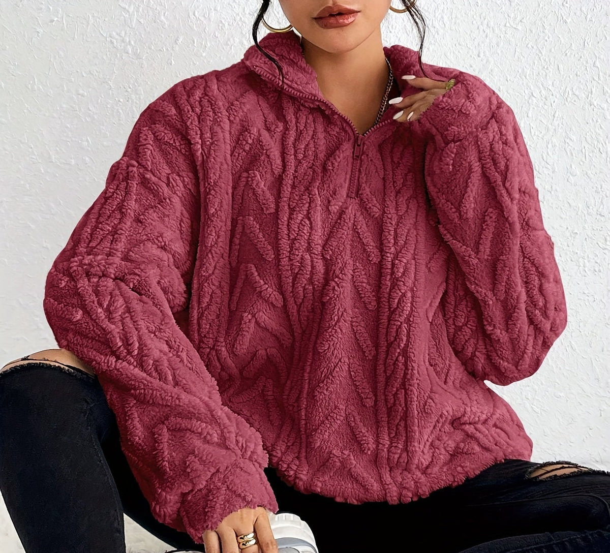 Aicha | Cable-Knit Oversized Composed Sweater