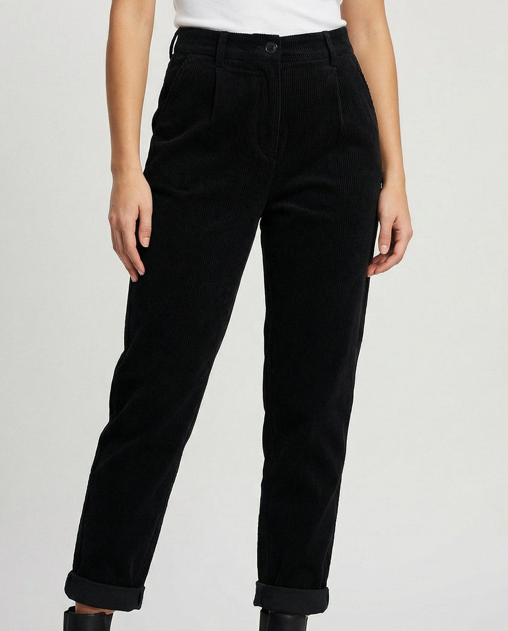 Nuria | Ribbed Straight-Leg Heritage Trousers