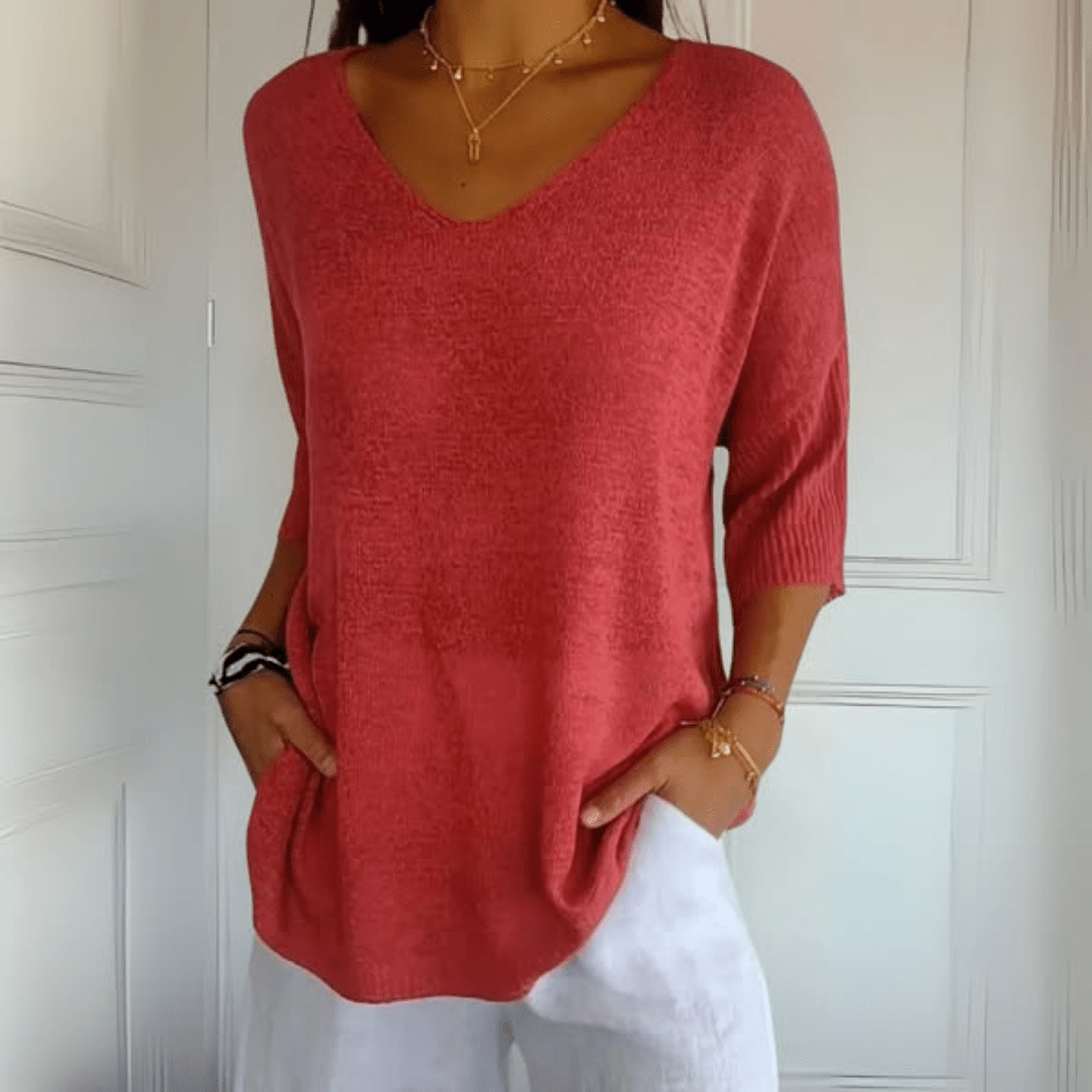 Ulrikke | Løs sweater med V-hals