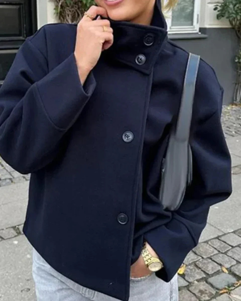 Emma | Kort frakke med høj krave