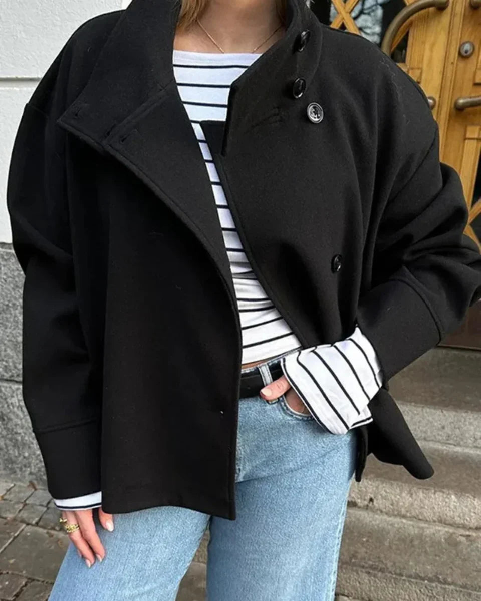 Anwen | High-Neck Cropped Effortless Coat