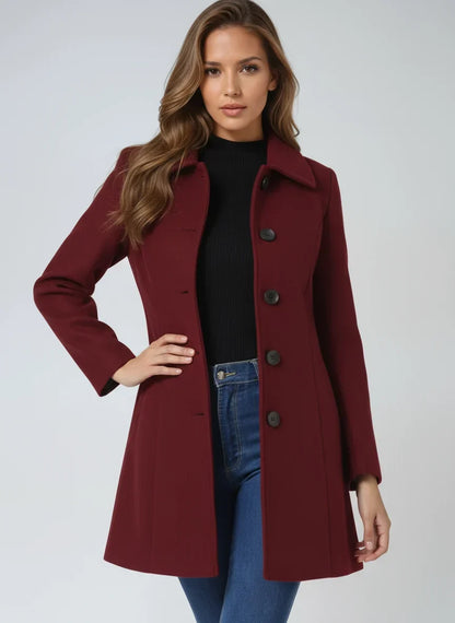 Karla | Taljeret frakke i uldlook