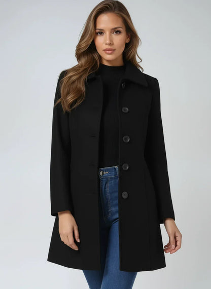 Karla | Taljeret frakke i uldlook