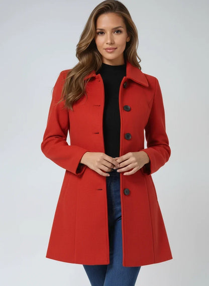 Karla | Taljeret frakke i uldlook
