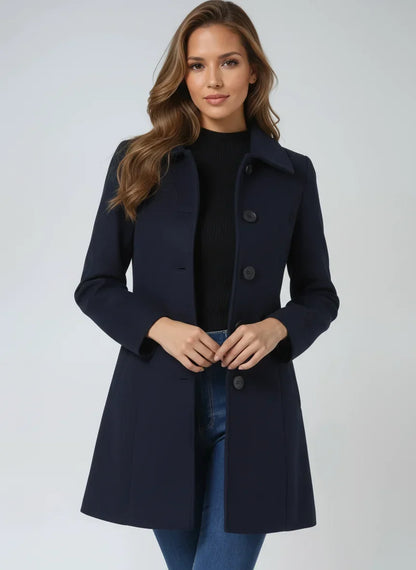 Karla | Taljeret frakke i uldlook