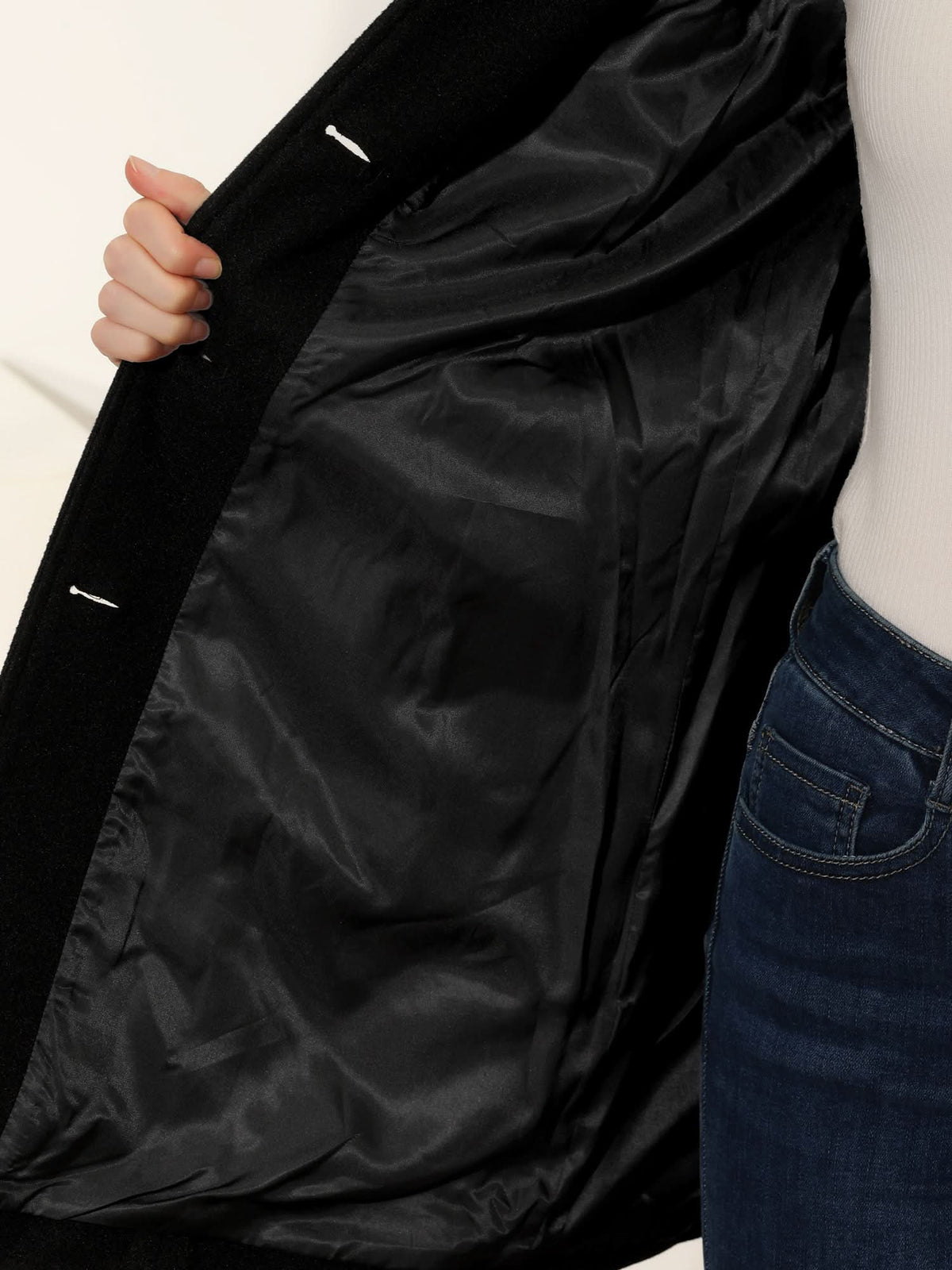 Karla | Taljeret frakke i uldlook