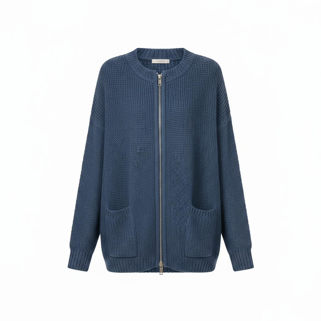 Aya | Ribbed Zip-Up Statement Sweater