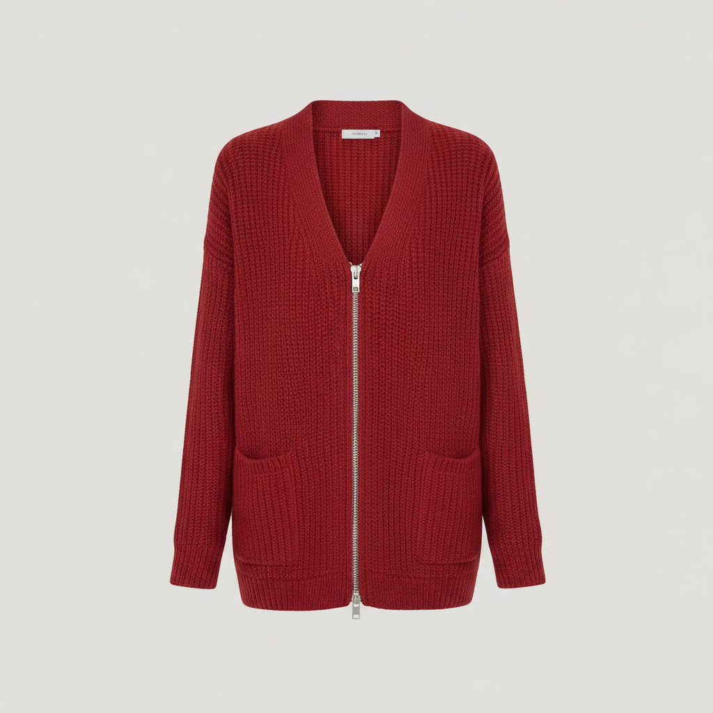 Aya | Ribbed Zip-Up Statement Sweater