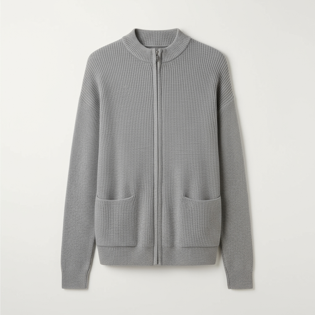Aya | Ribbed Zip-Up Statement Sweater