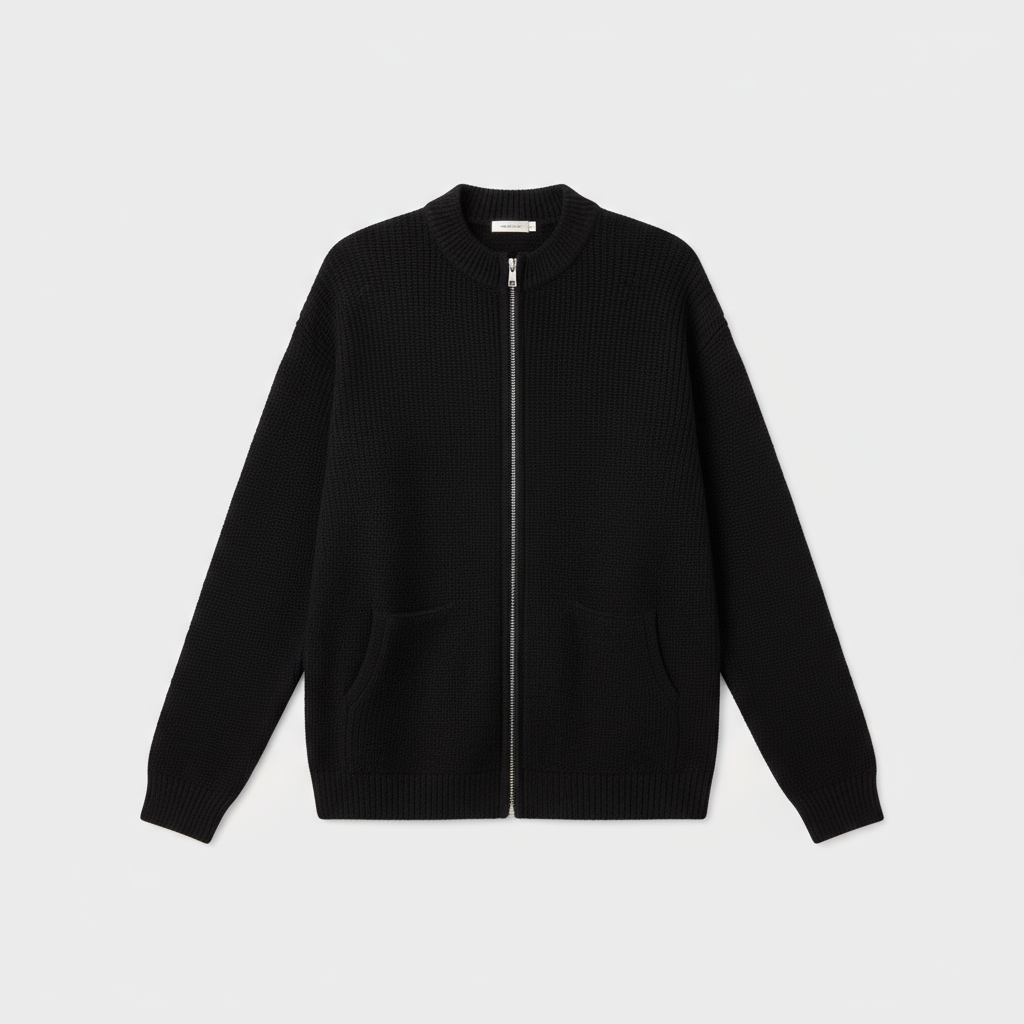 Aya | Ribbed Zip-Up Statement Sweater