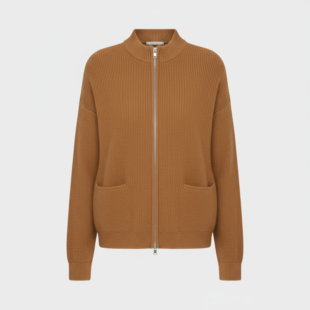 Aya | Ribbed Zip-Up Statement Sweater