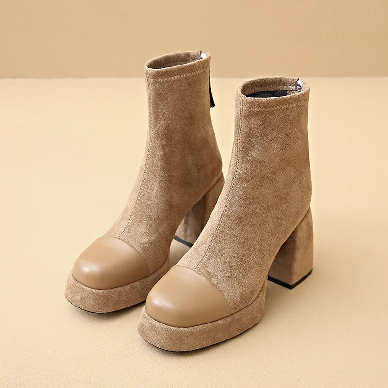 Vibe | Støvletter med blokhæl og plateau