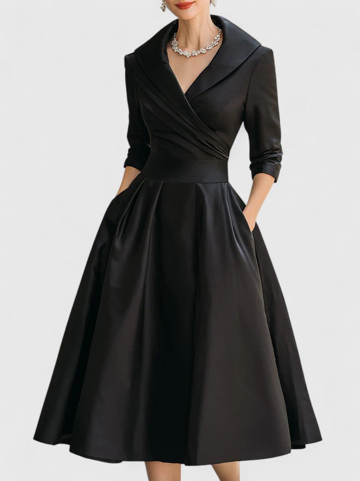 Bogdana | Collared Wrap Midi Dress