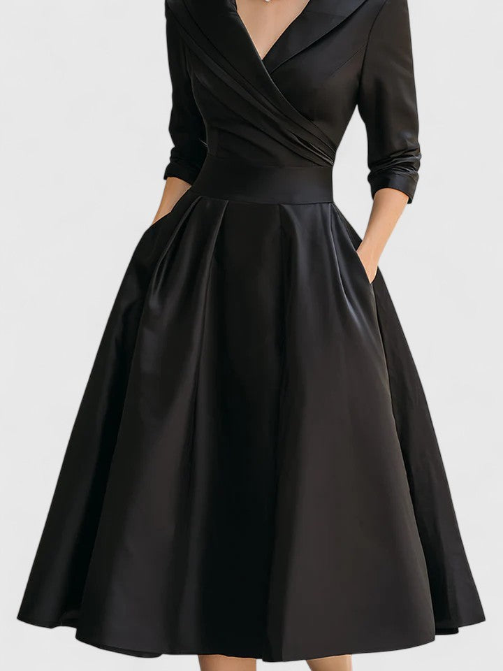 Bogdana | Collared Wrap Midi Dress