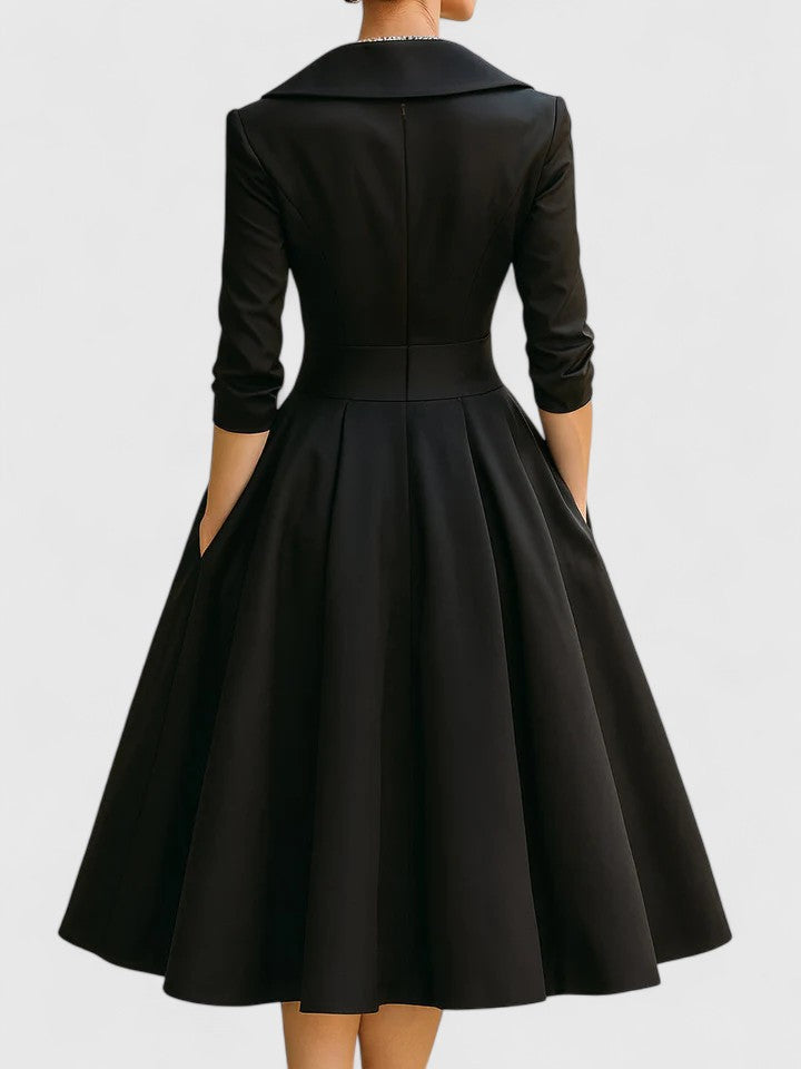 Bogdana | Collared Wrap Midi Dress