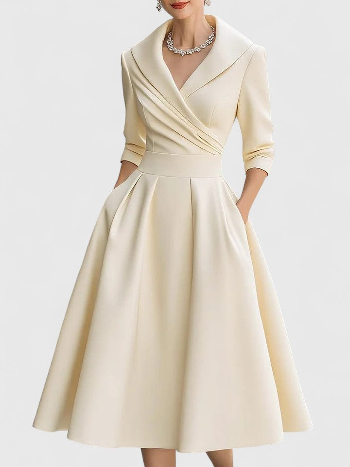 Bogdana | Collared Wrap Midi Dress