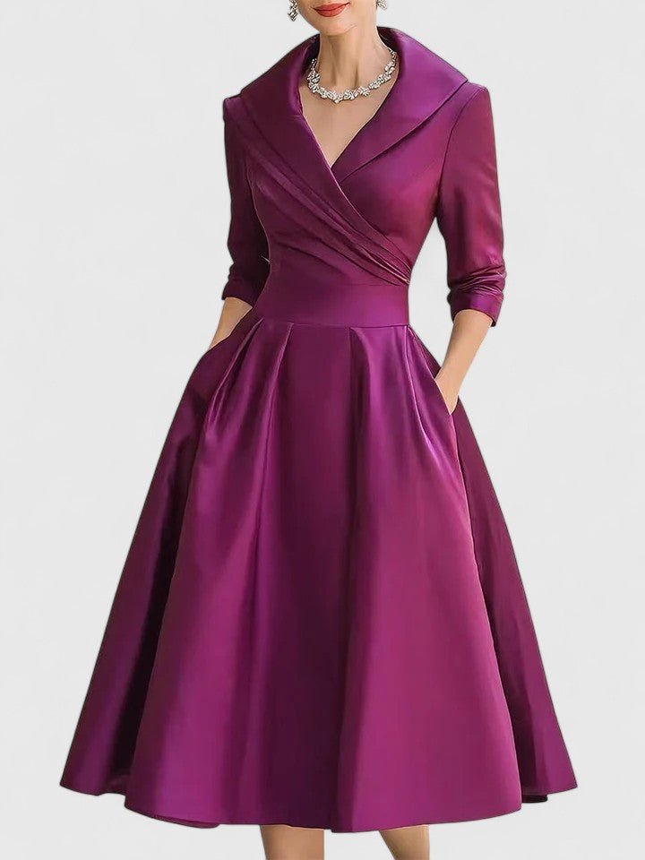 Bogdana | Collared Wrap Midi Dress