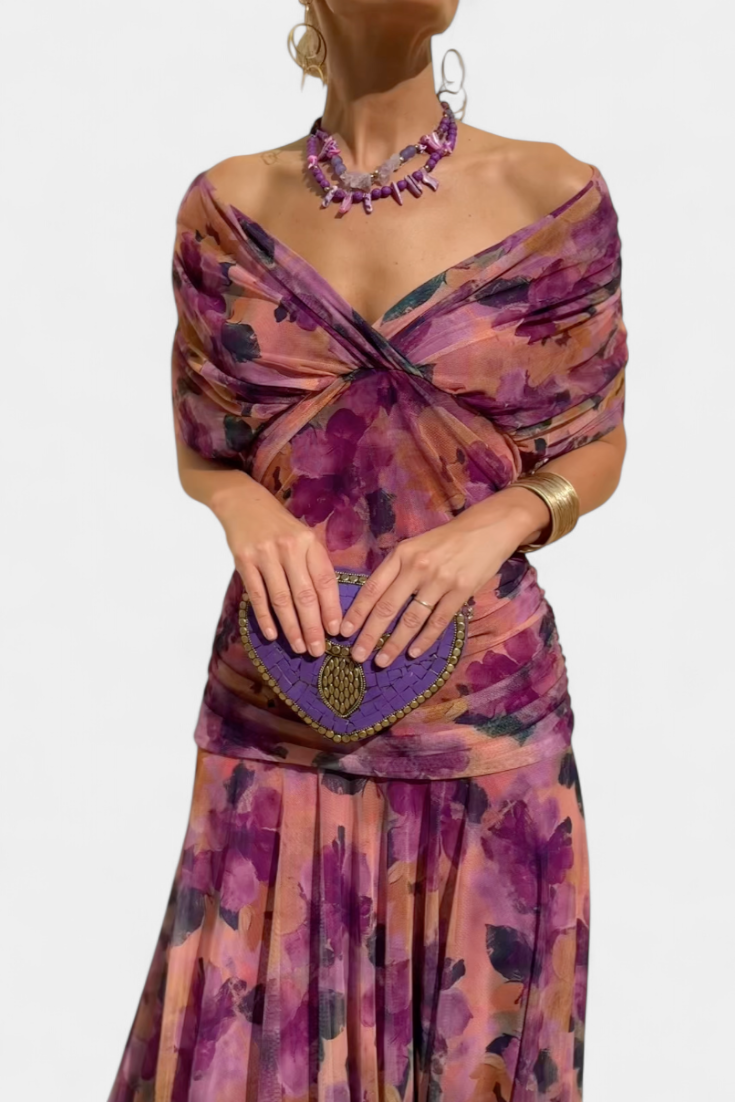 Catriona | Floral Pleated Maxi Dress