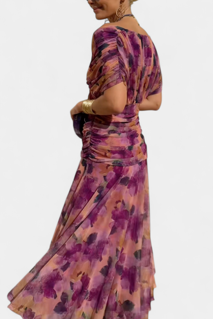 Catriona | Floral Pleated Maxi Dress