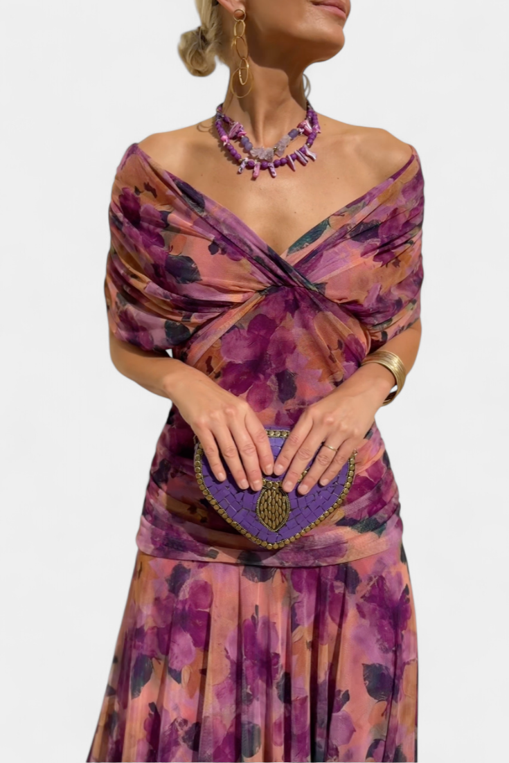 Catriona | Floral Pleated Maxi Dress
