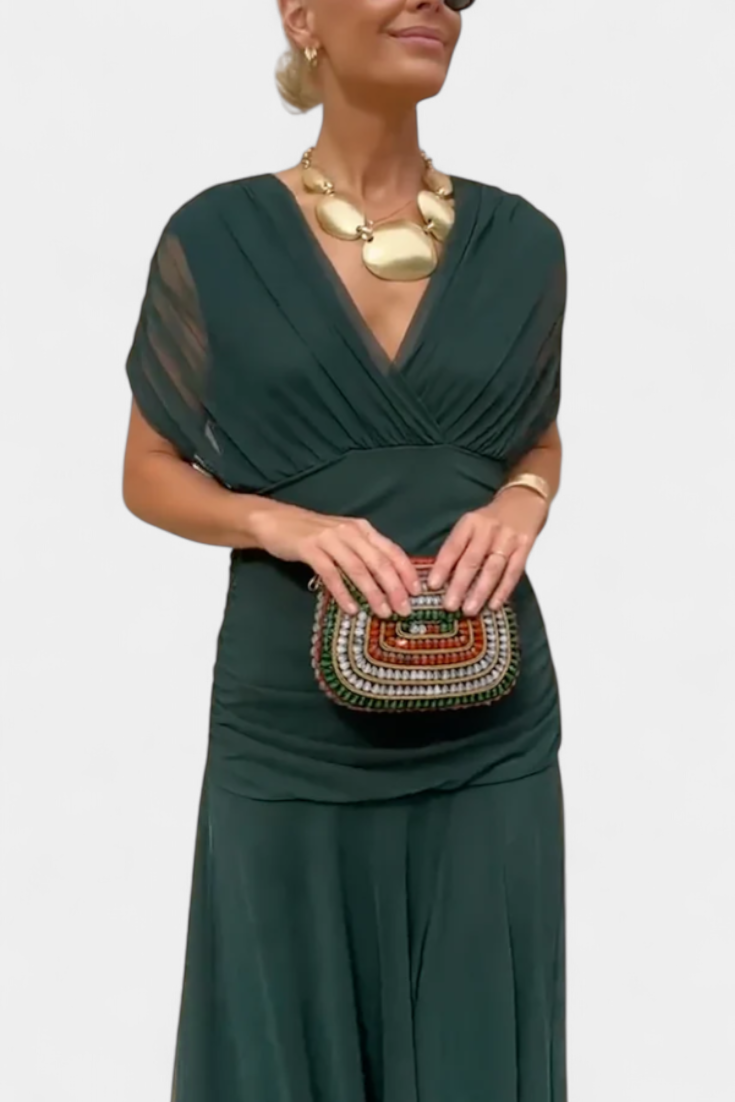 Catriona | Floral Pleated Maxi Dress