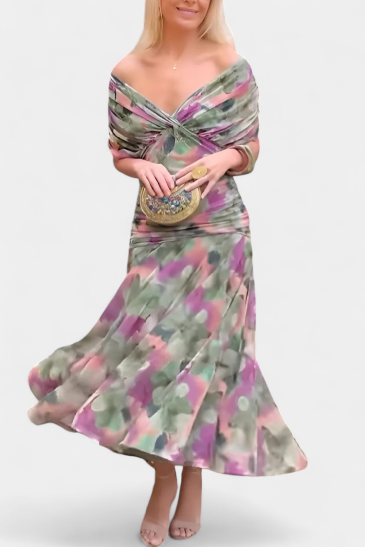 Catriona | Floral Pleated Maxi Dress