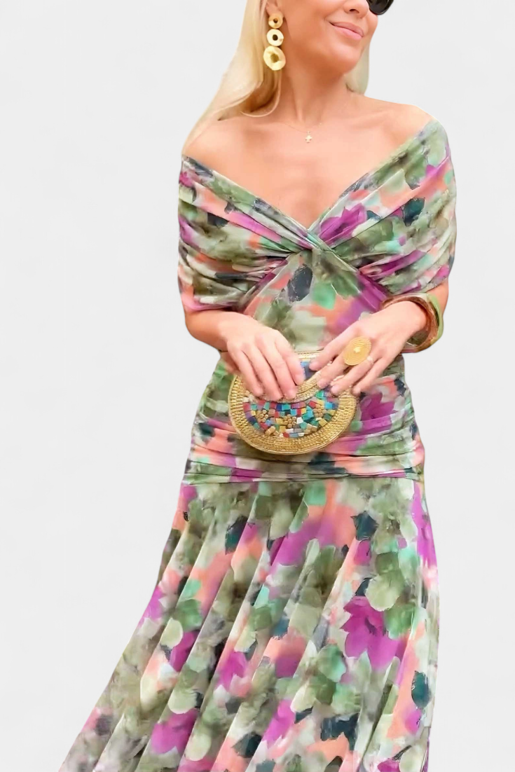 Catriona | Floral Pleated Maxi Dress