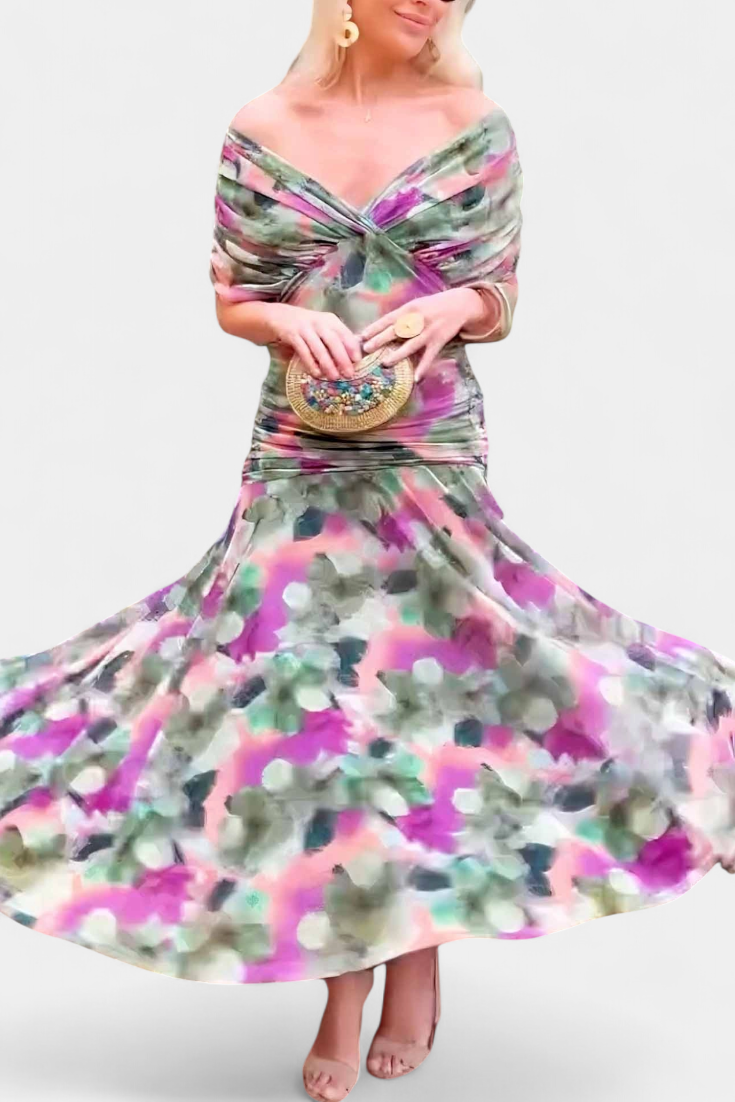 Catriona | Floral Pleated Maxi Dress