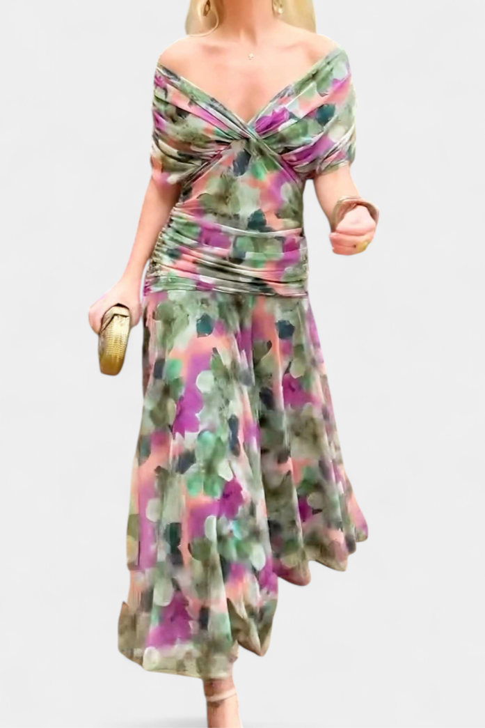 Catriona | Floral Pleated Maxi Dress