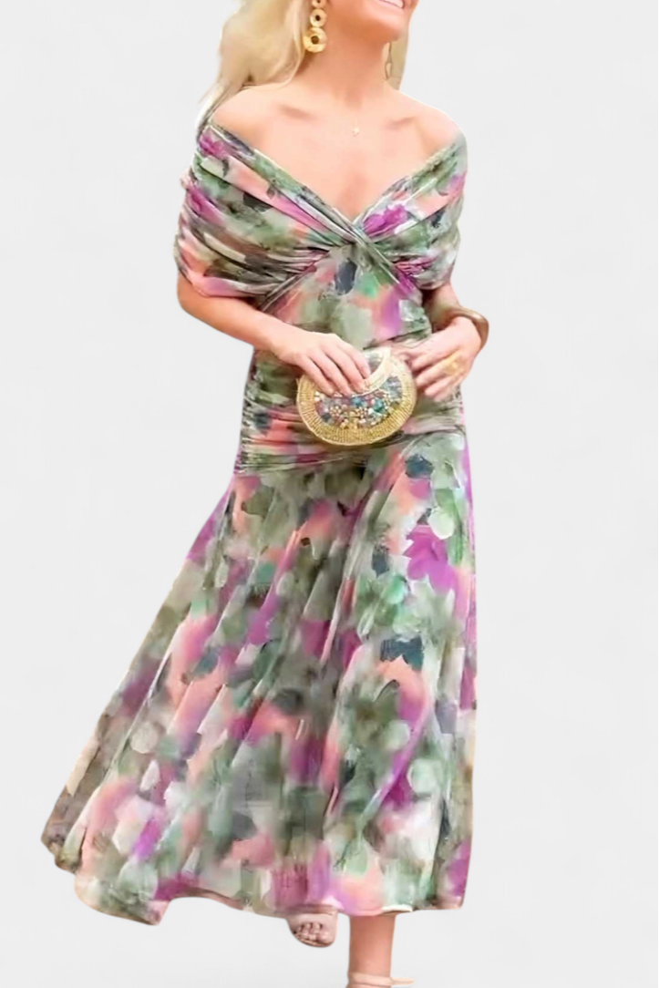 Catriona | Floral Pleated Maxi Dress