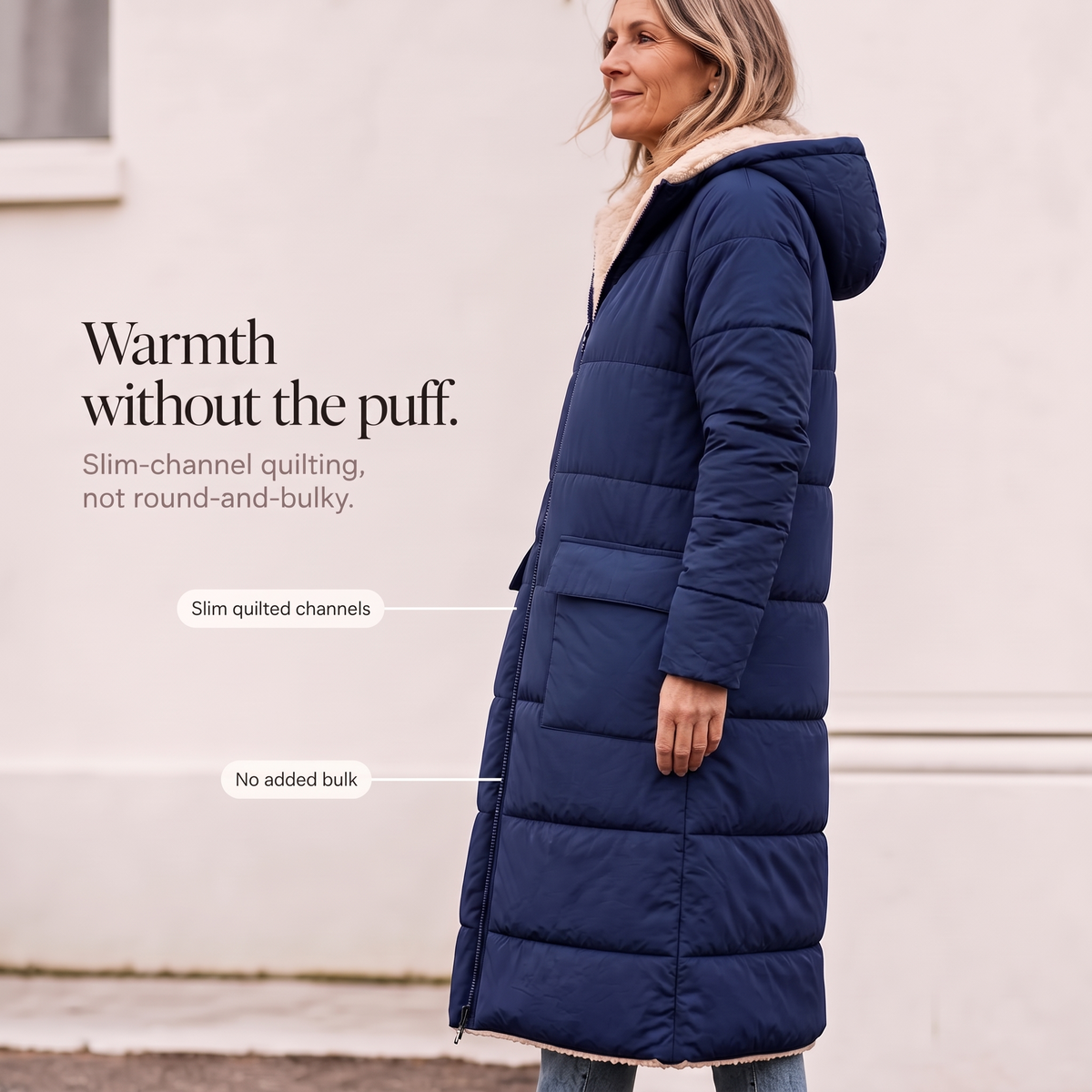Marcelline | Reversible Quilted Longline Coat