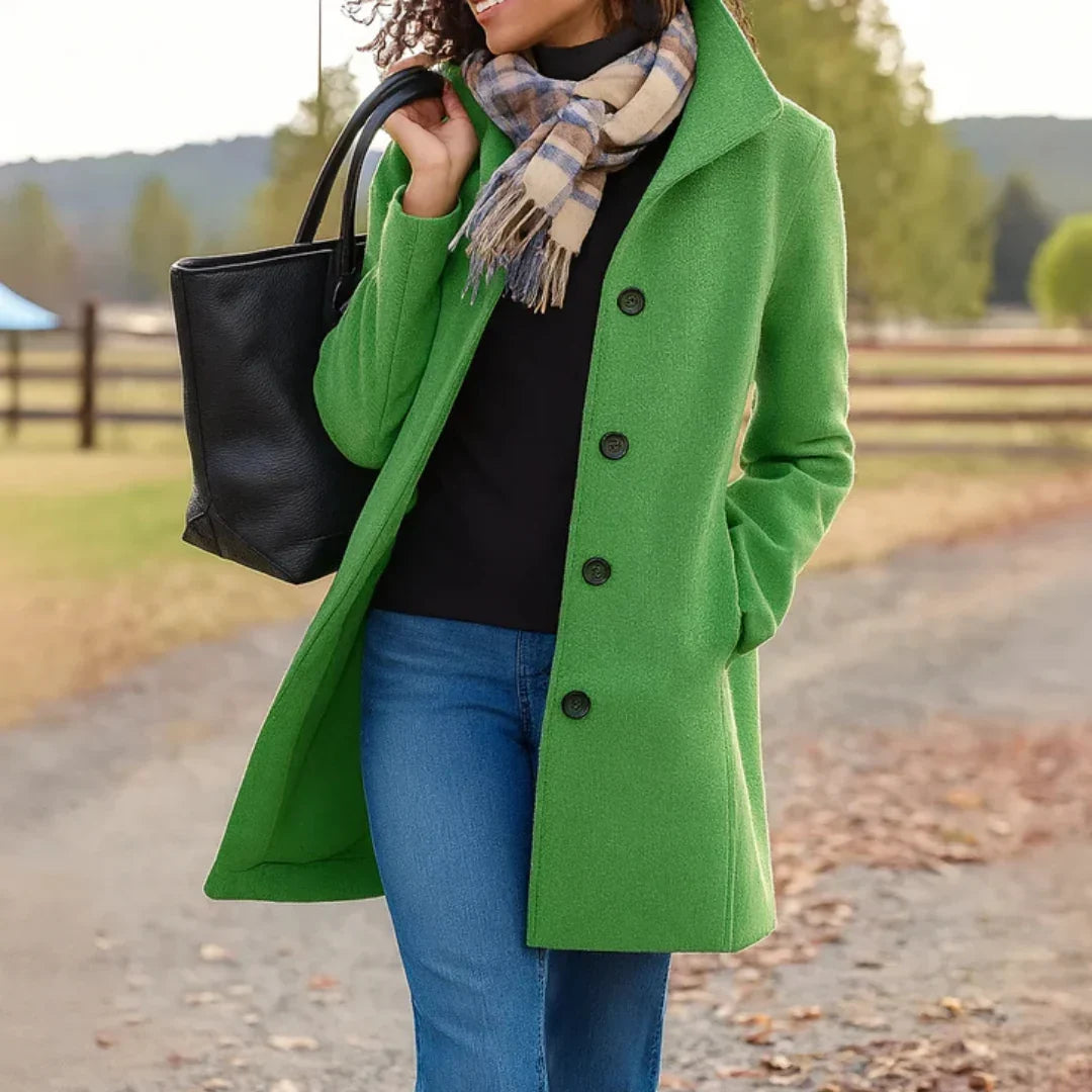 Agnes | Oversized frakke i uldlook