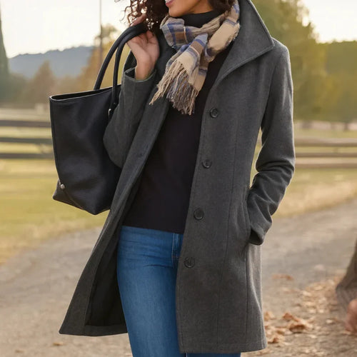 Agnes | Oversized frakke i uldlook