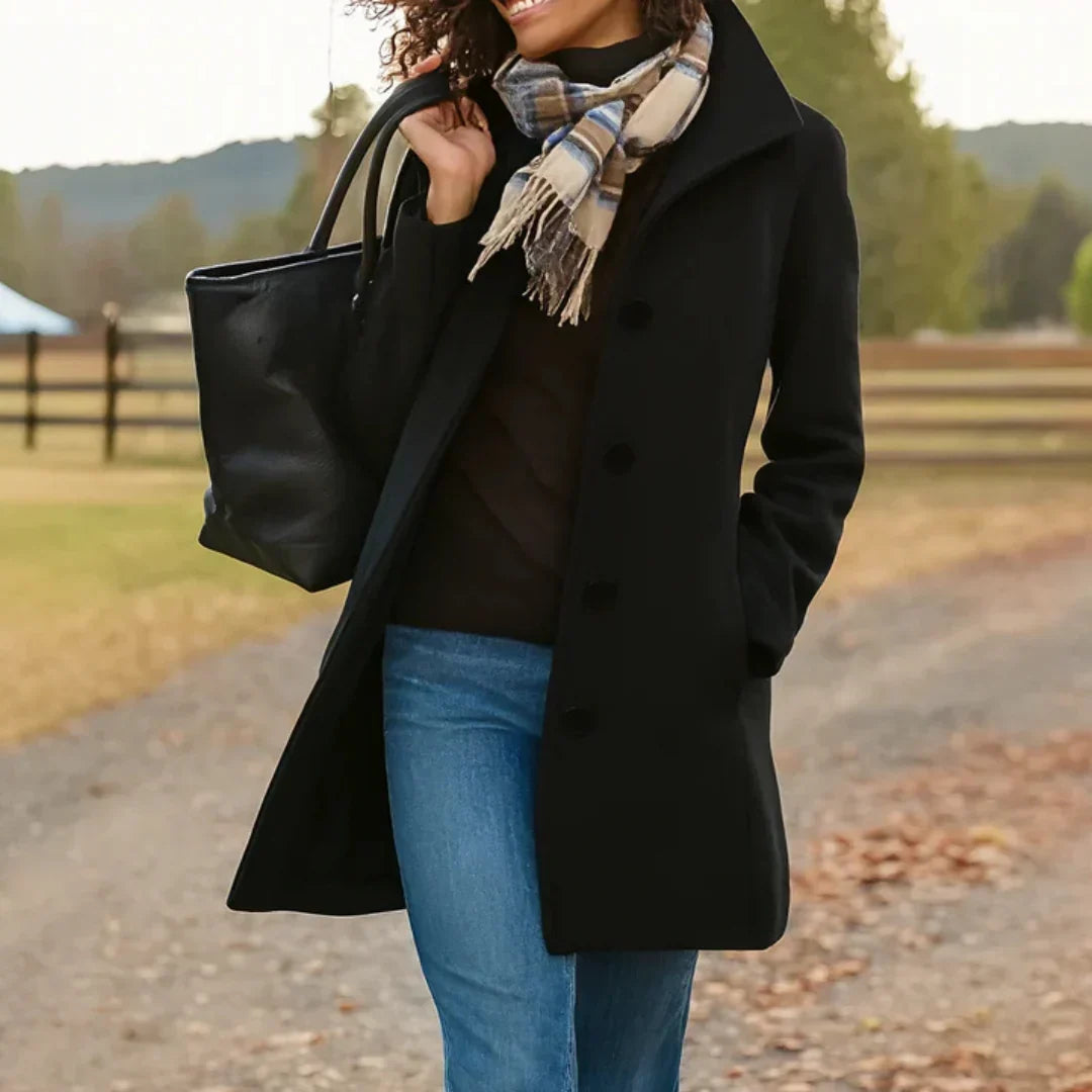 Agnes | Oversized frakke i uldlook