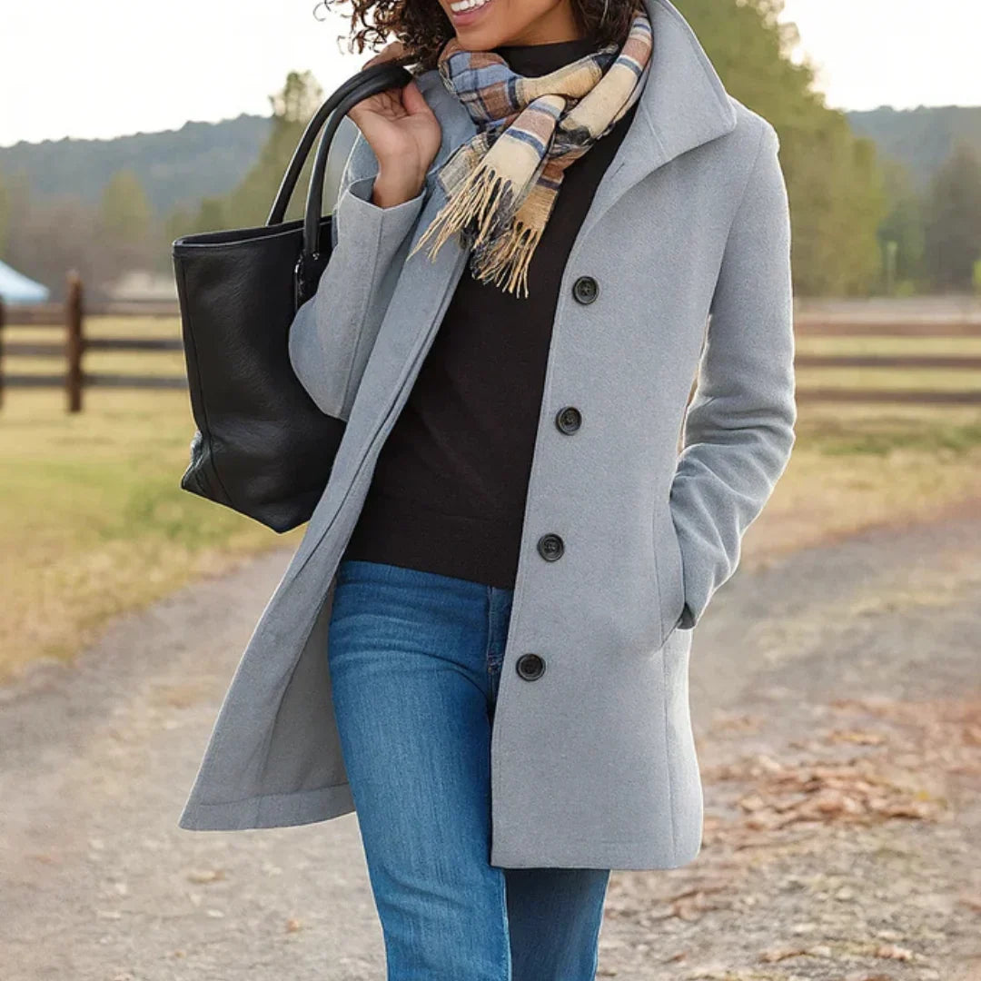 Agnes | Oversized frakke i uldlook