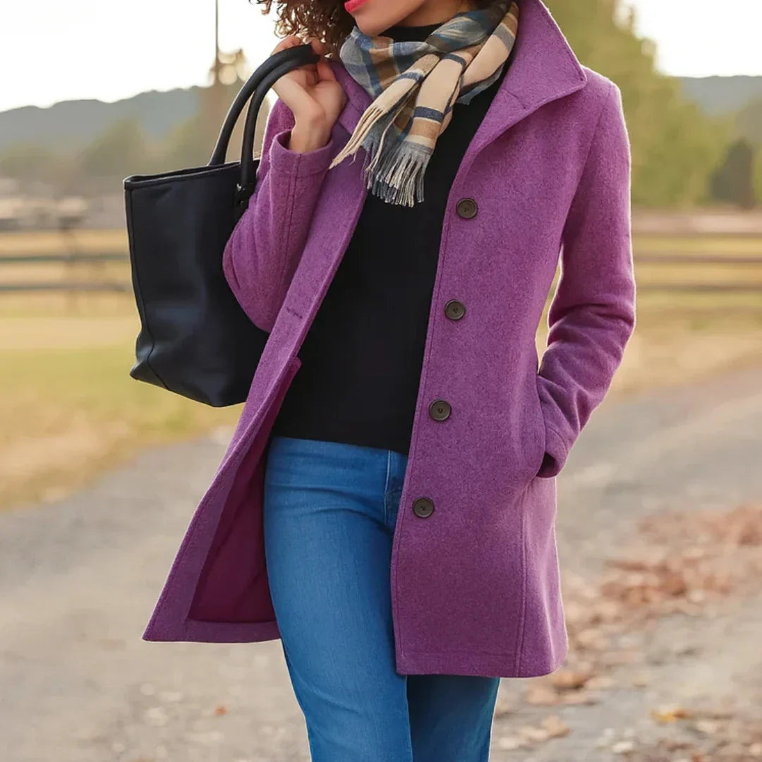 Agnes | Oversized frakke i uldlook