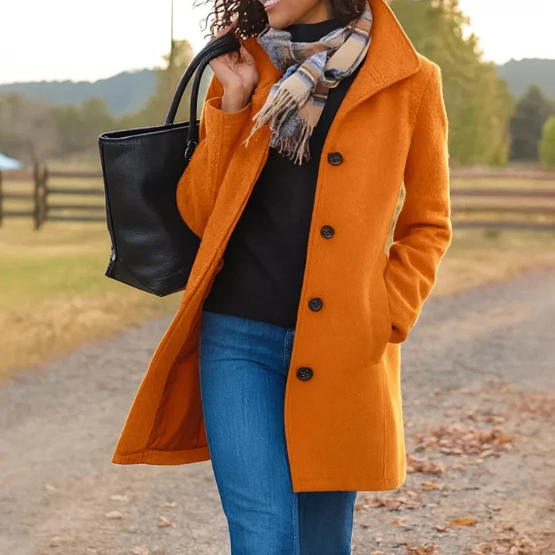Agnes | Oversized frakke i uldlook