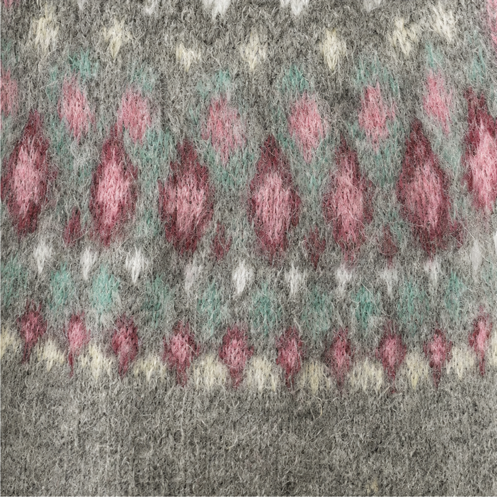 Marit | Crew-Neck Patterned Yoke Pullover Sweater