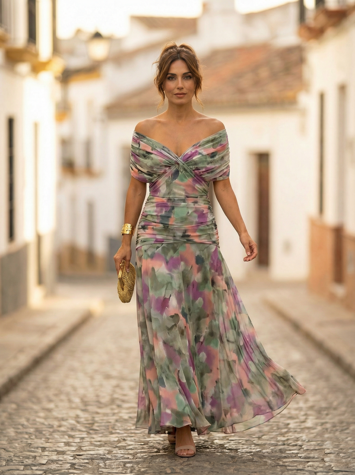 Catriona | Floral Pleated Maxi Dress